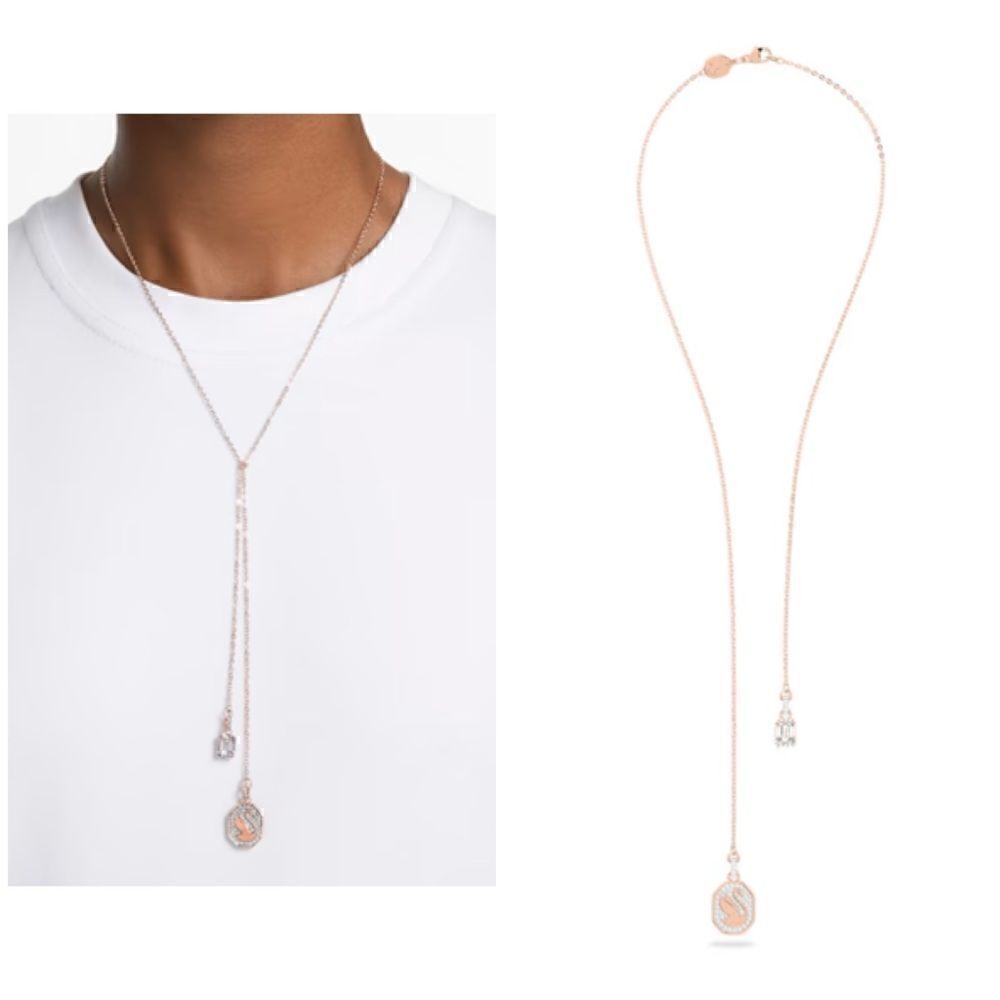 Swarovski Signum Y necklace
Swan, White, Rose gold-tone plated